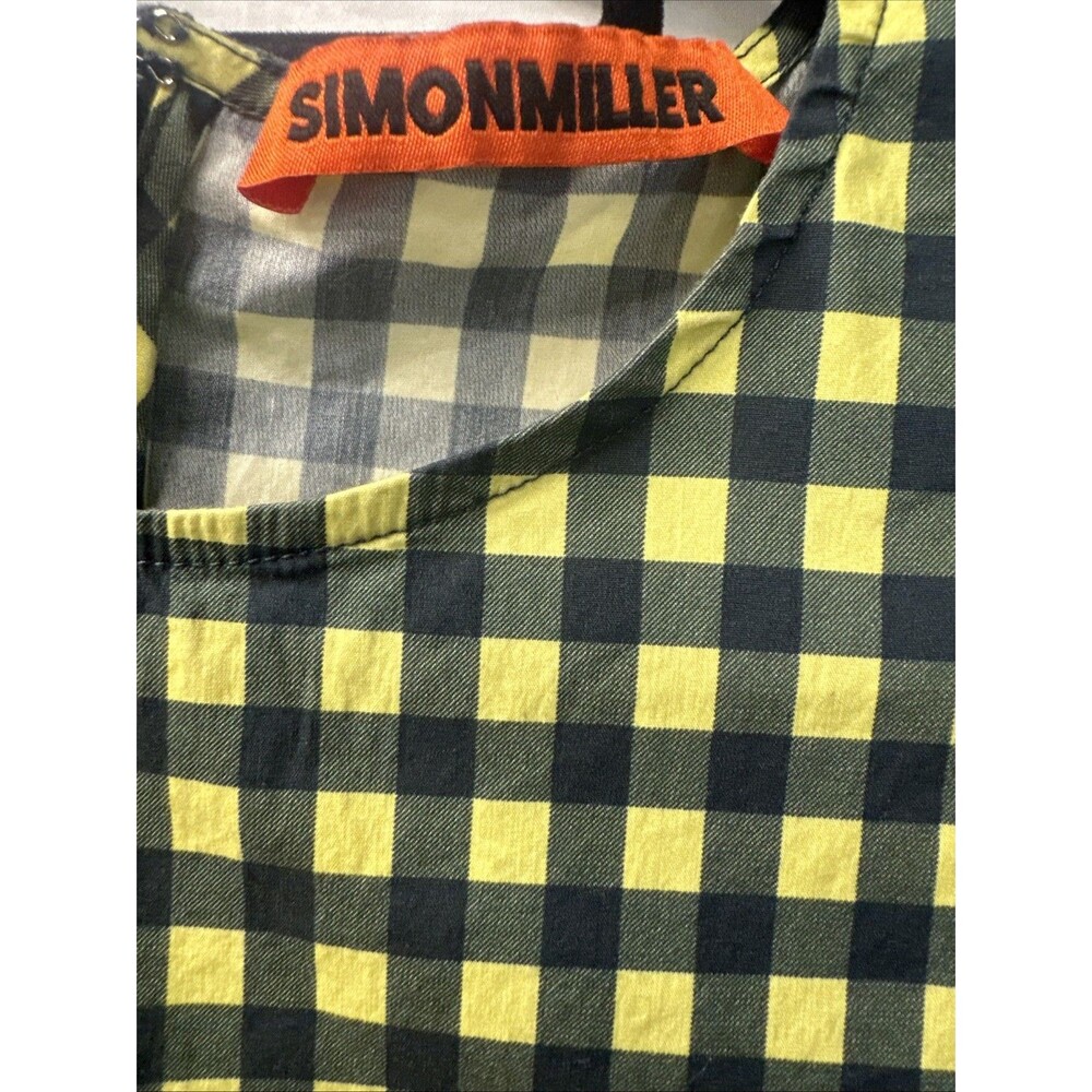 SIMON MILLER Laurel Poplin Midi Dress Peridot Ebony Gingham Size M - Picture 4 of 6